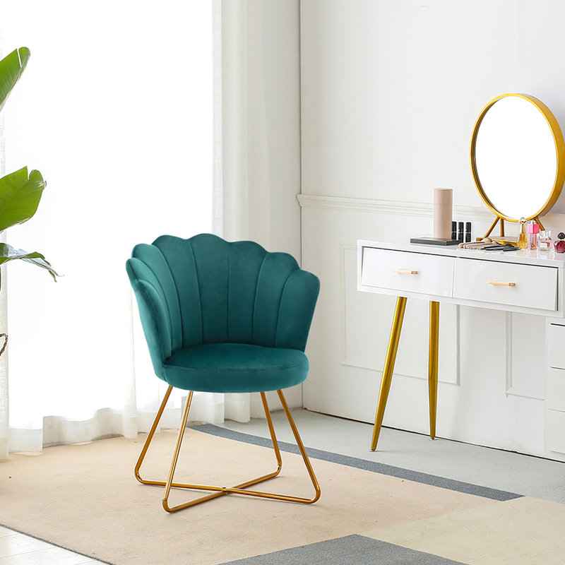 Chaise d'appoint en velours Shirene, Velours vert