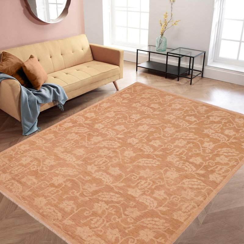 Tapis oriental brun en laine noué à la main 6 pi x 8 pi 7 po Baccio