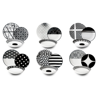 Emily 18 Piece Porcelain Dinnerware Set - Service for 6