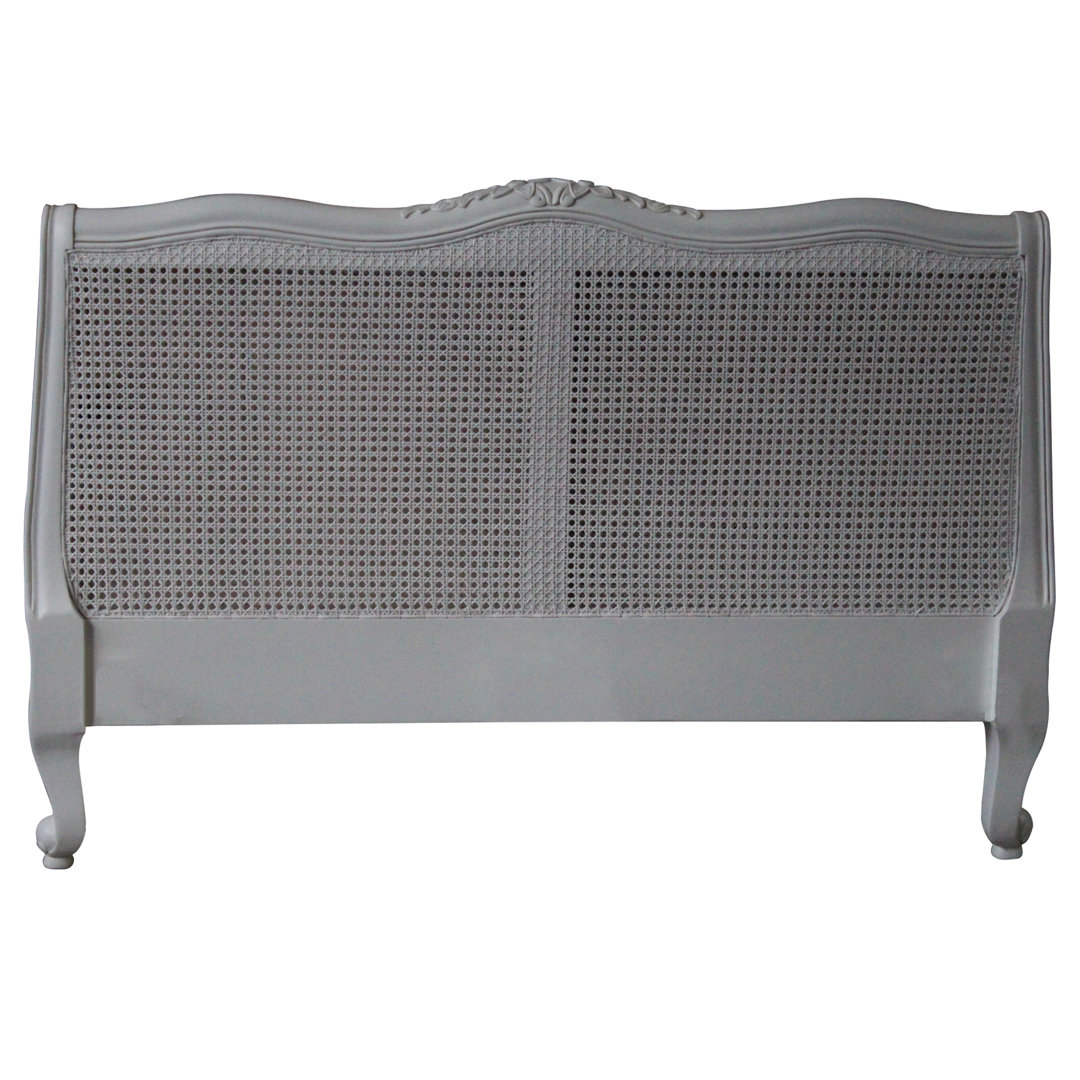 Antique French Louis XV Rattan Headboard (Size: Double)