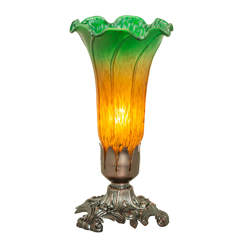 Lampe d'appoint victorienne 7,5 po Tiffany Pond, Jaune/vert