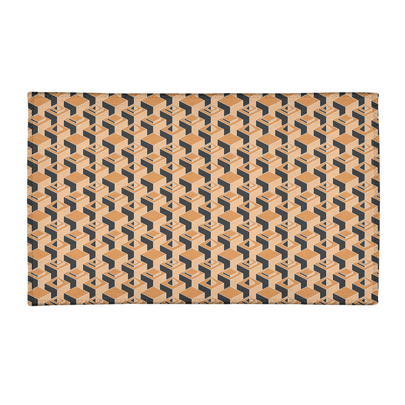 Tapis jaune/noir skyscrapers, Rectangle 4 pi x 6 pi
