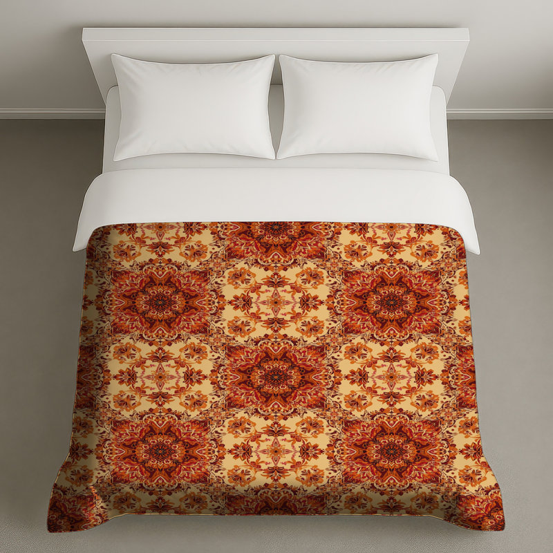 Housses de couette à motif floral orné de mandala, Très grand lit