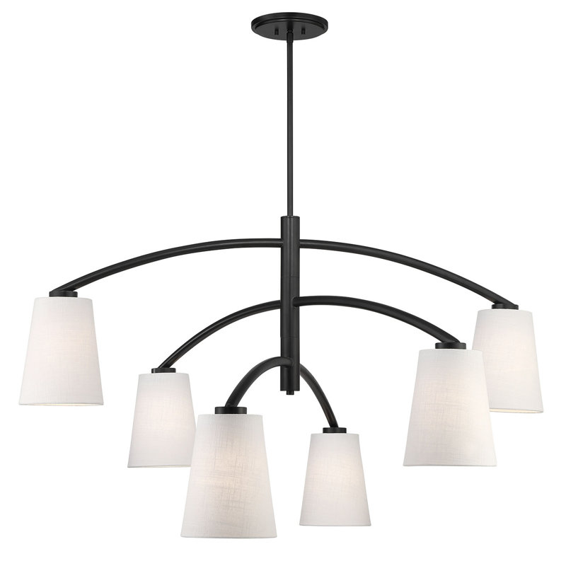 Luminaire suspendu charbon 6 lumières Lyutcho