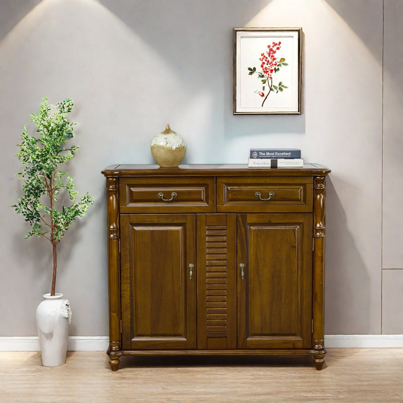 Solid Camphor Wood Entryway Cabinet