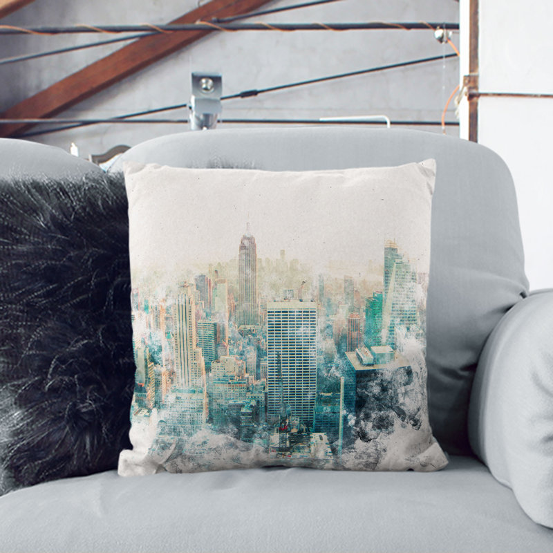 Square Throw Cushion, Black, 55cm H x 55cm W x 20cm D