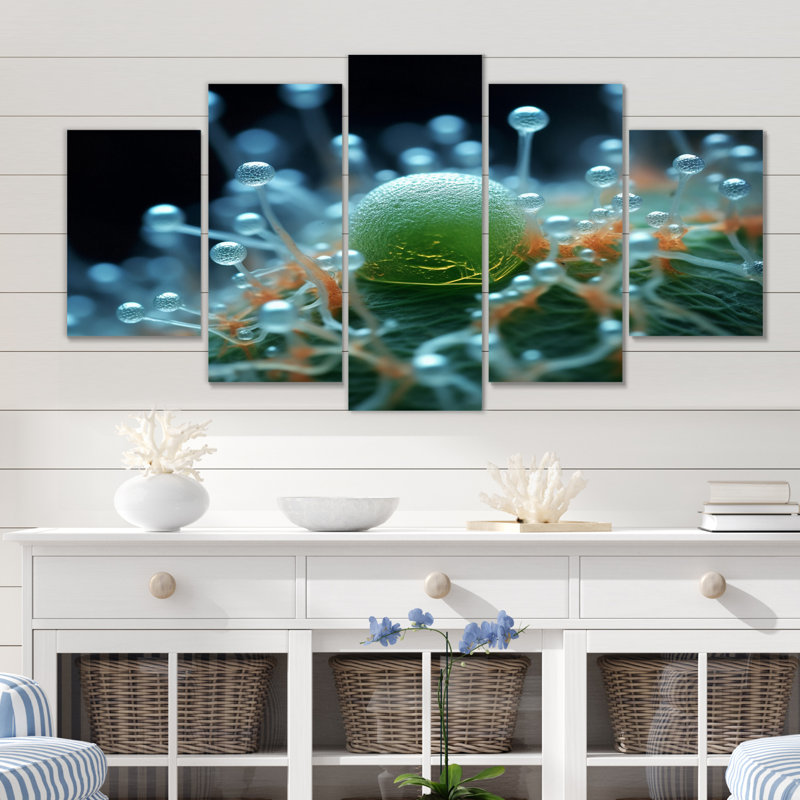 Macro photographie de cellules marines III - reproduction d'animaux sur toile - 5 panneaux
