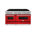 Acier inoxydable satiné et rouge mat