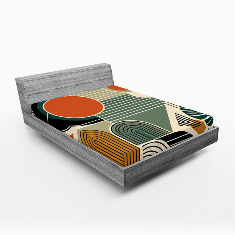 Microfiber Abstract Fitted Sheet, Queen