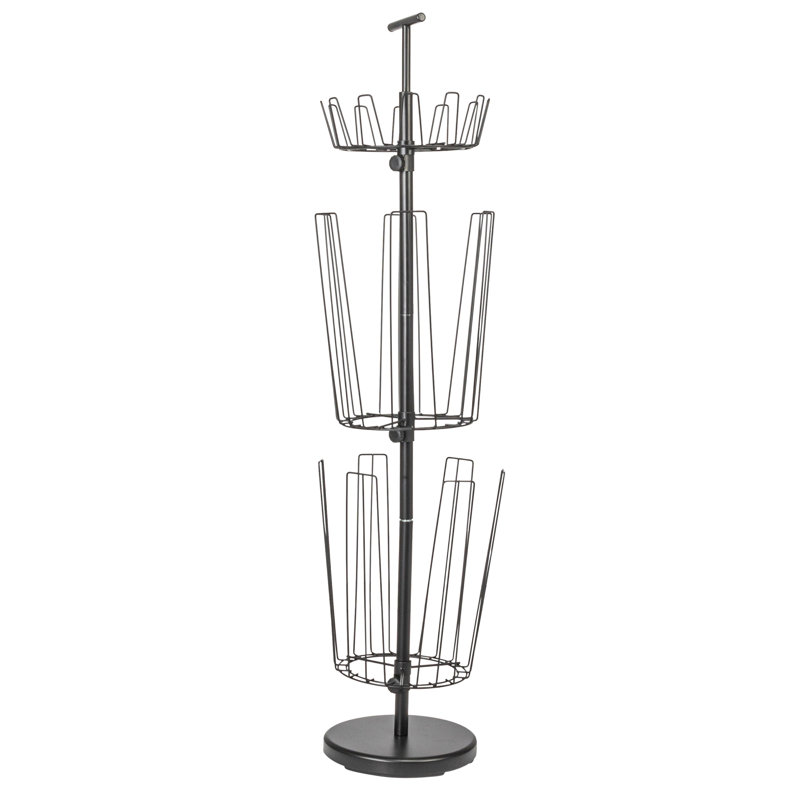 3Tier12PairRevolvingBootandShoeRack, Matte Black