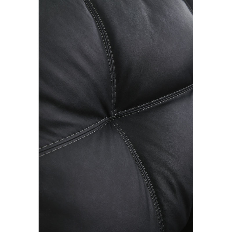 Canapé modulaire 2 pièces avec méridienne Brakefield, Similicuir noir, Orienté à droite
