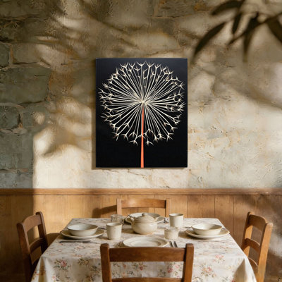 Pissenlit minimaliste beige, non encadré, mural, 36 L x 24 W