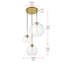 Luminaire suspendu sphérique pour îlot de cuisine à trois lumières avec accents en verre Snead-2129991285-2129991287-2130436246