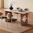 Rock board solid wood rectangular dining table-2044359297