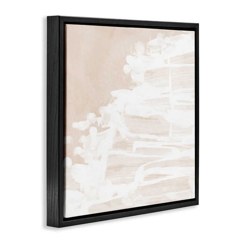 "Abstract Beach Splash", art mural sur toile par June Erica Vess, Cadre flottant noir de jais, H 18 po x l 18 po