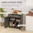 Distressed Black Sideboard With Solid Wood Countertop-802232699