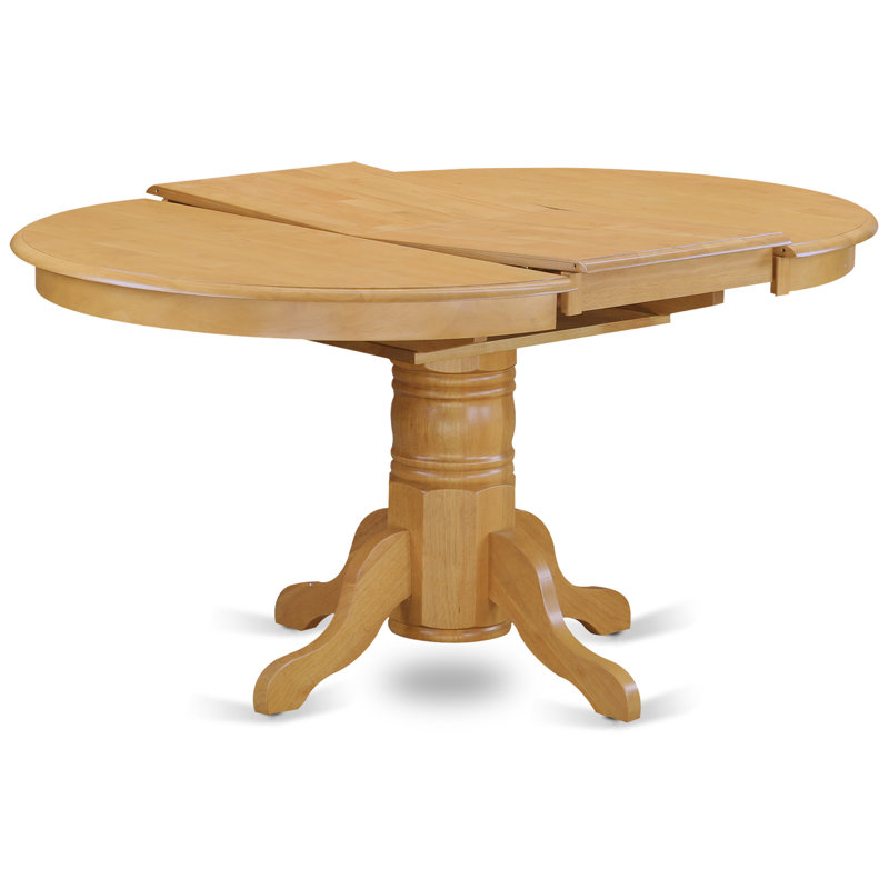 L'ensemble de table de salle à manger 5 pièces comprend une table de cuisine ovale avec feuille papillon et 4 chaises de salle à manger Parson en tissu kaki foncé, chêne