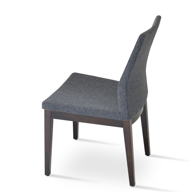 Chaise d'appoint Pasha, Wengé, Laine gris foncé