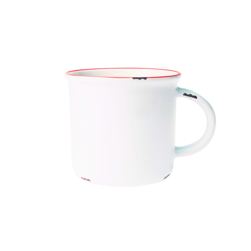 Canvas Home Tinware Stoneware Coffee Mug 16oz, White/Red