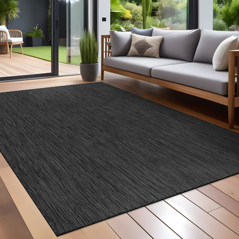 Broadwater Dark Gray Indoor / Outdoor Rug, Rectangle 6' x 9'