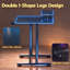 Multi-Purpose Home Office & Gaming Desk, Ergonomic Carbon Fibre Table with LED Lights, Built-in Monitor Stand, Supplied with Cup Holder, Headphone Hook & Mouse Pad, Black-82863607