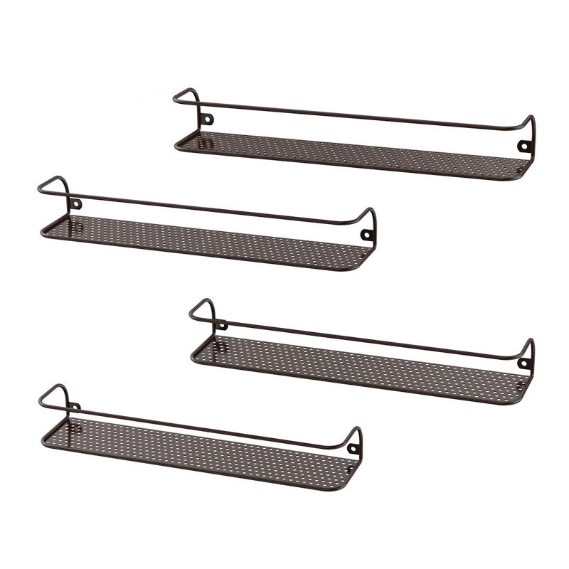 Wall Spice Rack with Adjustable Racks, Brown