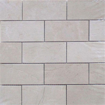 Carreau de mosaïque à joint brique en marbre 2 po x 4 po