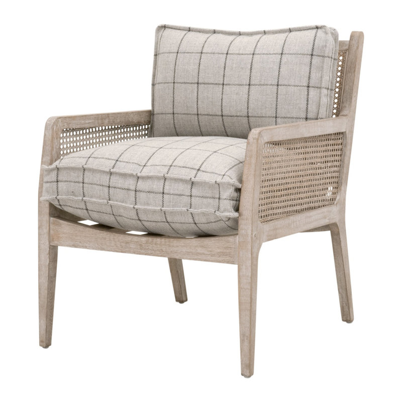 Fauteuil club en tissu gris Léone
