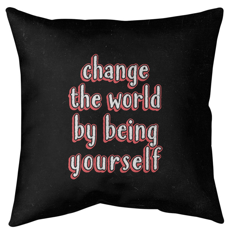 Coussin de plancher change the World, H 28 po x l 28 po, Rouge