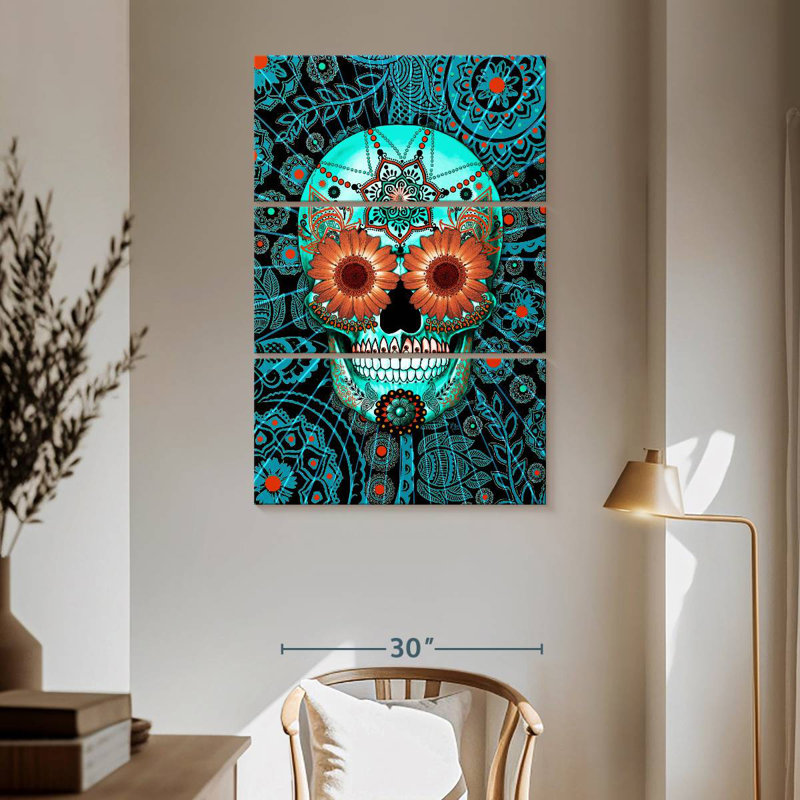 Kerner Sugar Skull Caribbean Blue, 65" H x 42" W