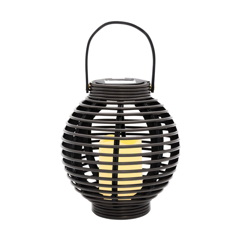 Lanterne solaire à panier avec bougie DEL