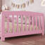 Lit simple pour enfants avec garde-corps, lit simple en bois de pin avec entrée centrale, lit de sécurité à profil bas, rose-1828687392-1828687580