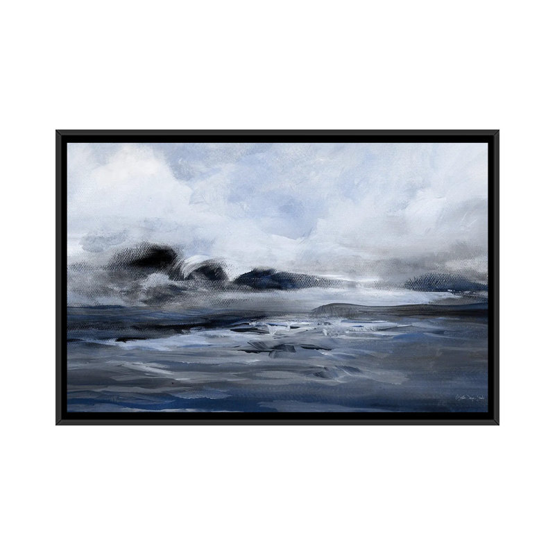 Distant Calm I by Stellar Design Studio - Painting on Canvas, 101.6 cm H x 66.04 cm W, Black Floater Frame