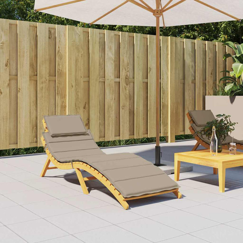 Coussin de fauteuil inclinable d'extérieur 73,2 x 22,8 x 1,6 po en tissu taupe Sun Lounger, Polyester - Taupe