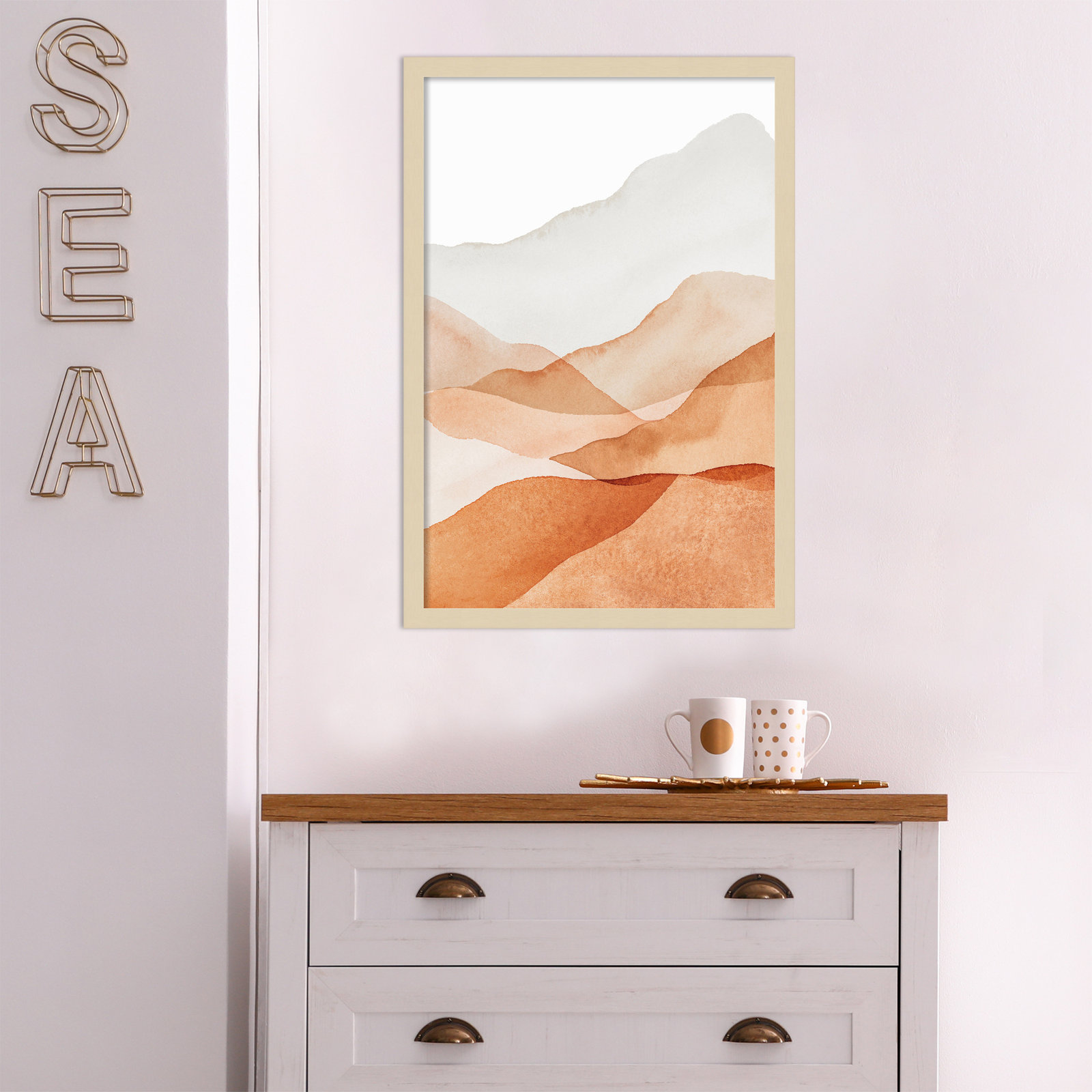 Doris "Mountain Range III" Print, Brown, 25.25" H x 17.25" W x 0.88" D