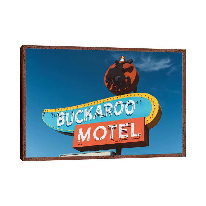 Buckaroo Motel by Bethany Young - Print on Canvas, Classic Brown Wood Framed, 45.72cm H x 66.04cm W x 3.81cm D