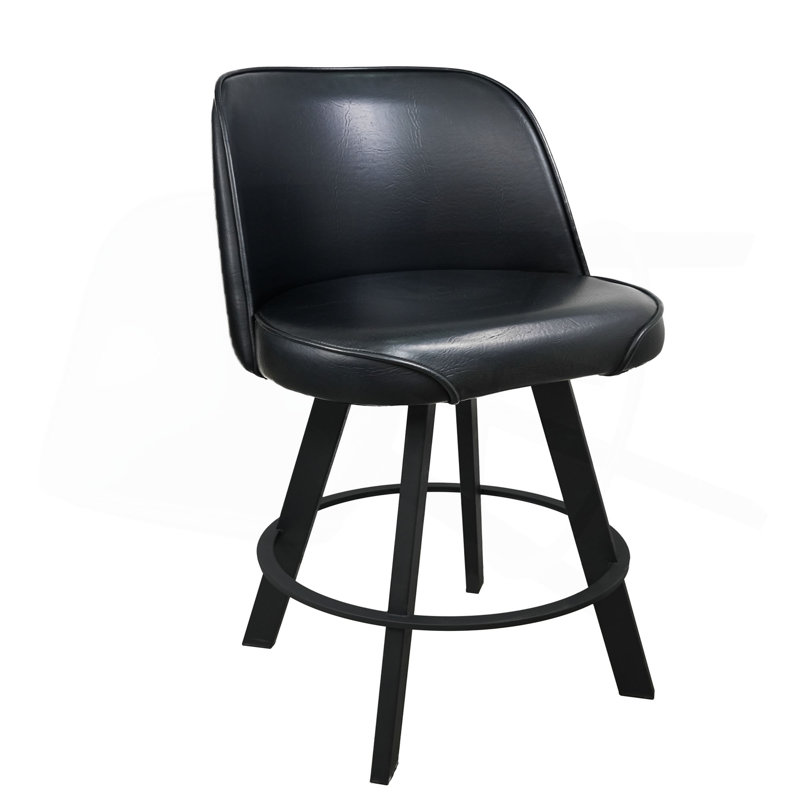 Ensemble de 2 tabourets de bar pivotants avec siège en métal et siège de bar pivotant commercial - assemblage requis, Noir