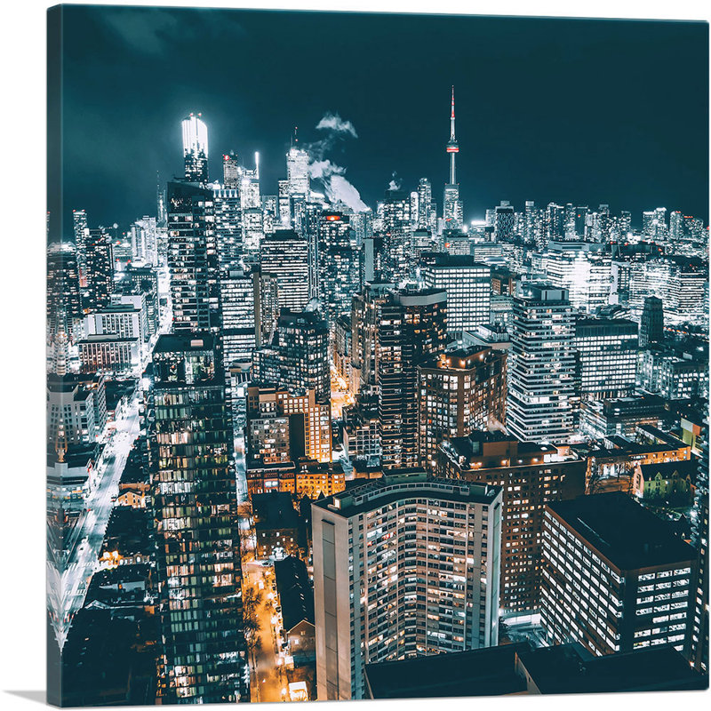 Toronto Canada City - reproduction de photo sur toile tendue, H 36 po x l 36 po x 1,5 po