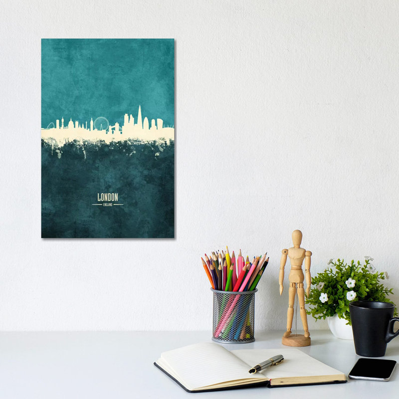 London England Skyline by Michael Tompsett - Wrapped Canvas Painting, 20.32 cm H x 30.48 cm W