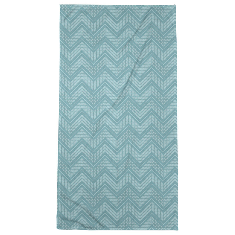 Serviette de bain à chevrons à la main classic Stephenie, Cyan