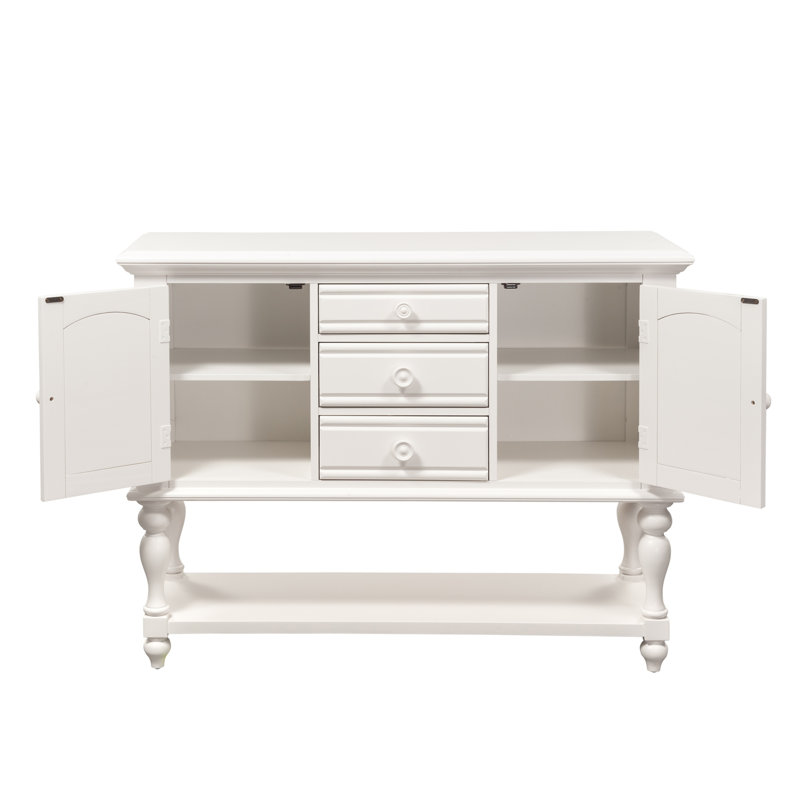 Oyster White Mirrored Pine and Poplar Server
