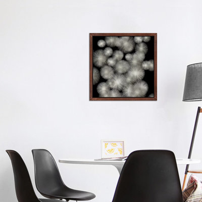 Silver Sunbursts 1 Piece Floater Frame Wall Art on Canvas