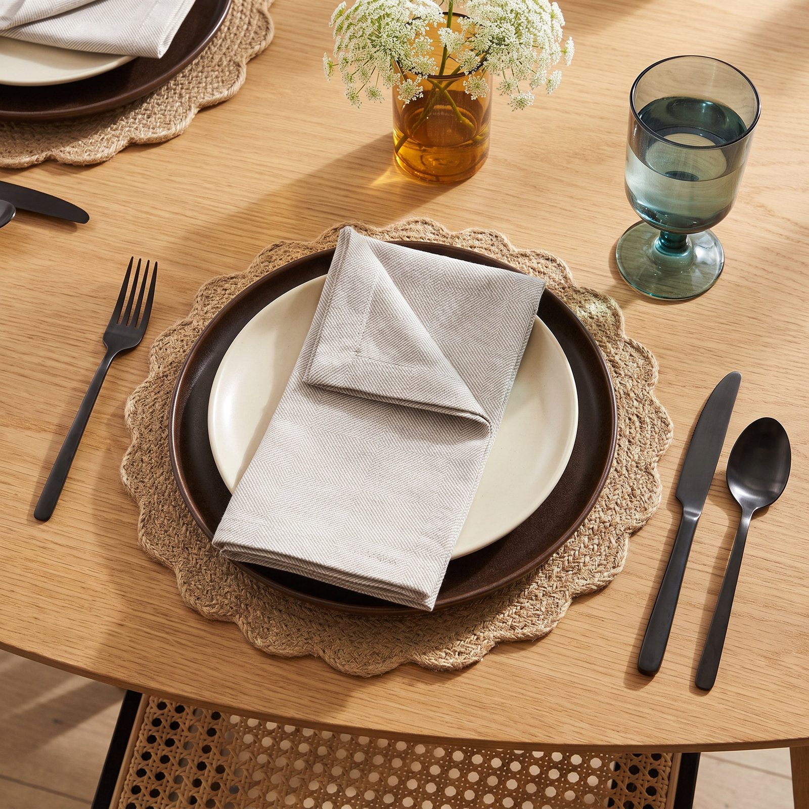 Eivissa Reversible Napkin, Latte