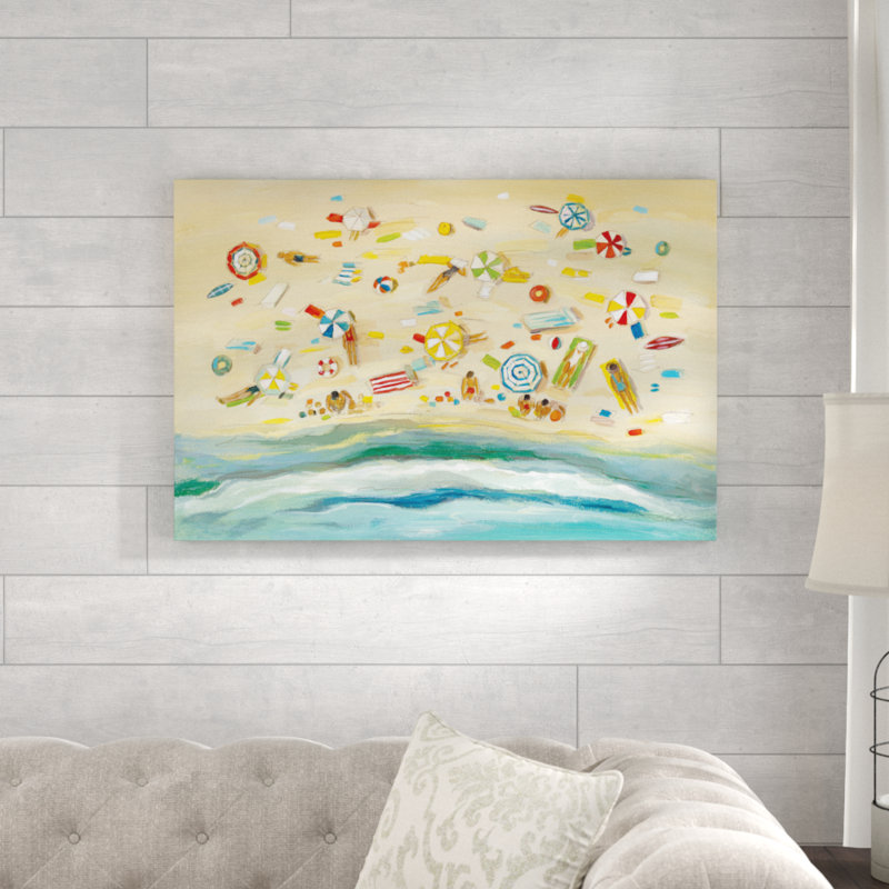Beach Day by Silvia Vassileva - Wrapped Canvas Painting, 61cm H x 91cm W