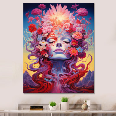 Glorious Blossoming Flower Goddess sur impression sur toile