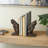 Cole And Grey Resin Frowning Cat Decorative Bookends With Copper Accents
