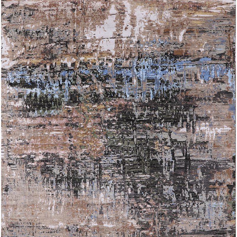 Abstract Indoor Rug, Square 3'