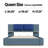 Upholstered Platform Bed with Extended Headboard and Floating Nightstand, Low Profile Bed Frame without Footboard, Blue Upholstered, Queen-1402698544-1402698543