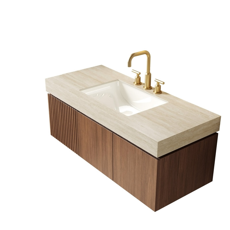 Meuble-lavabo de salle de bain 48 po MURI, White Oak, Light Gray
