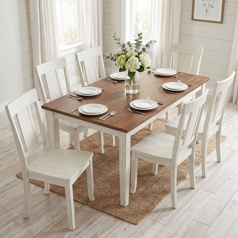 Chaise en bois massif H 17,5 po, Blanc antique